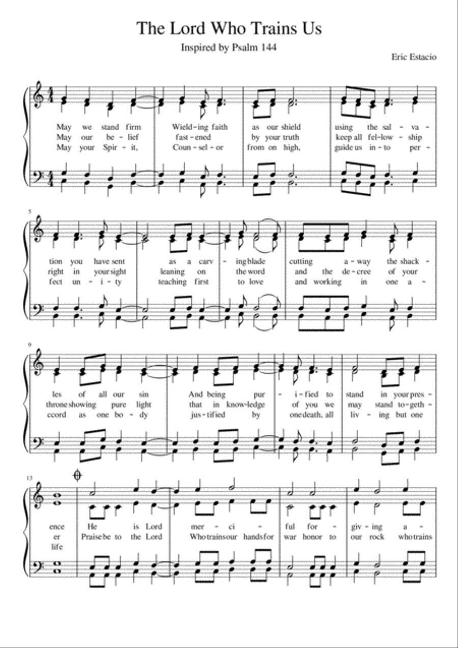 The Lord Who Trains Us The Lord Who Trains Us 4-Part scores gallery preview page 1