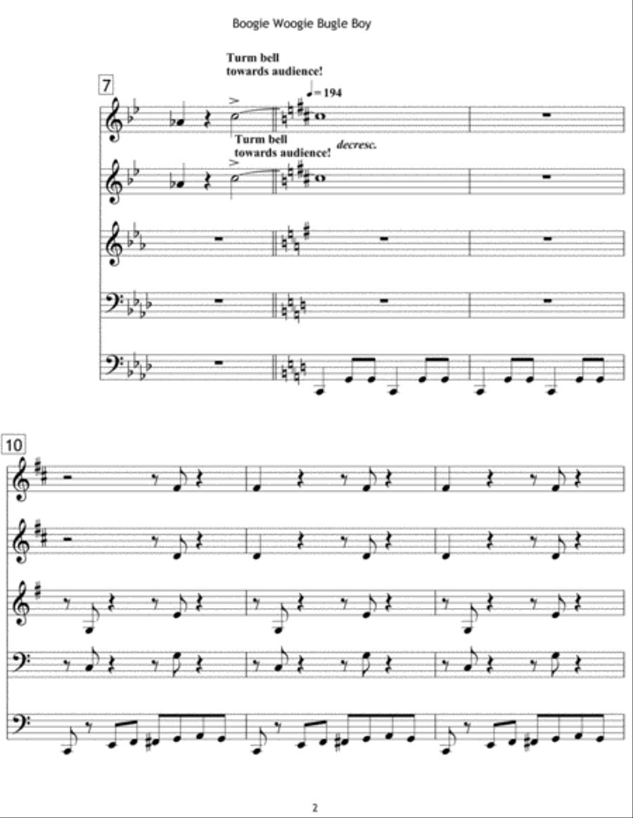 Boogie Woogie Bugle Boy School and Community scores gallery preview page 2