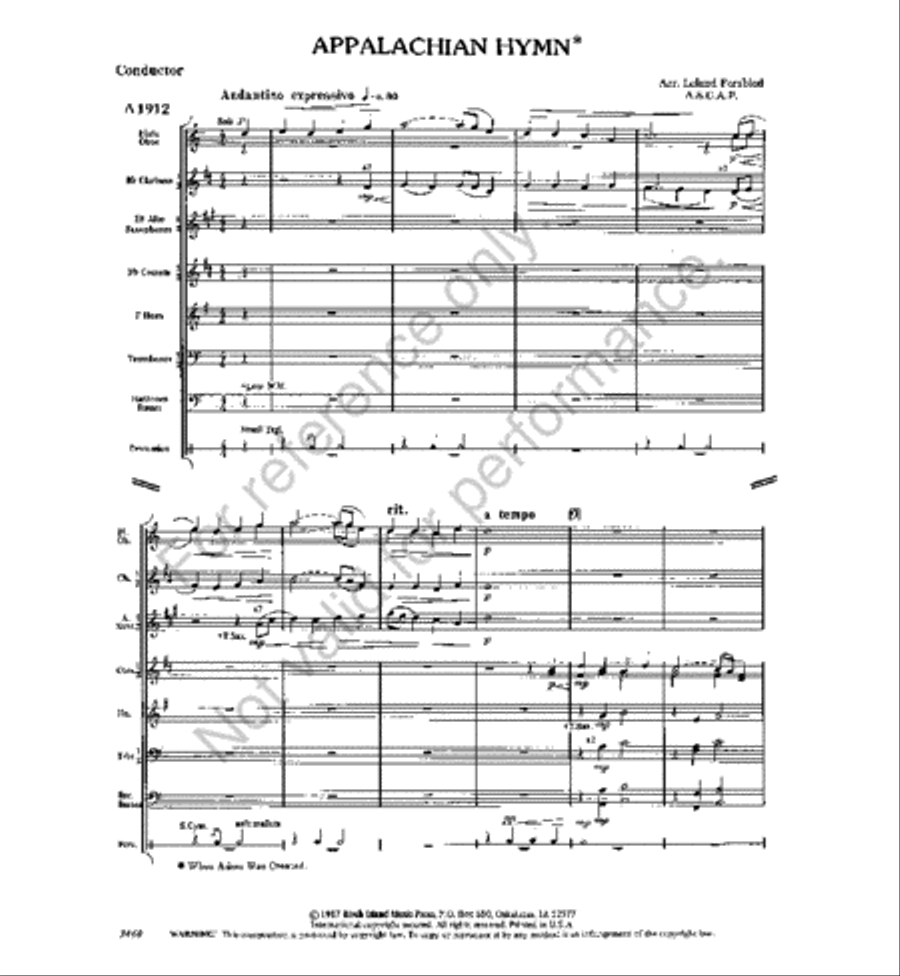 Appalachian Hymn Concert Band scores gallery preview page 2