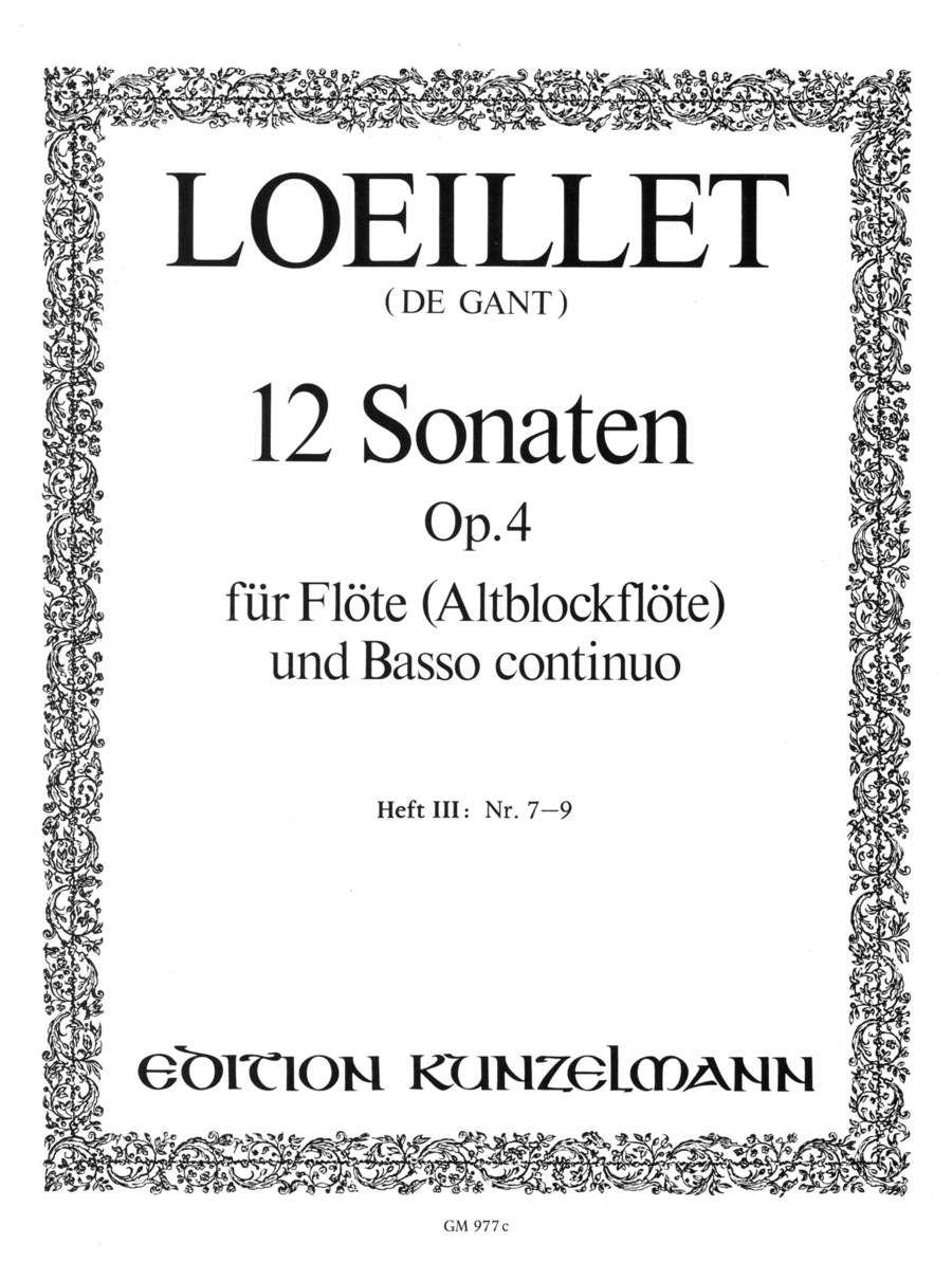 Flute Sonatas (12) Op. 4 in 4 volumes - Volume 3