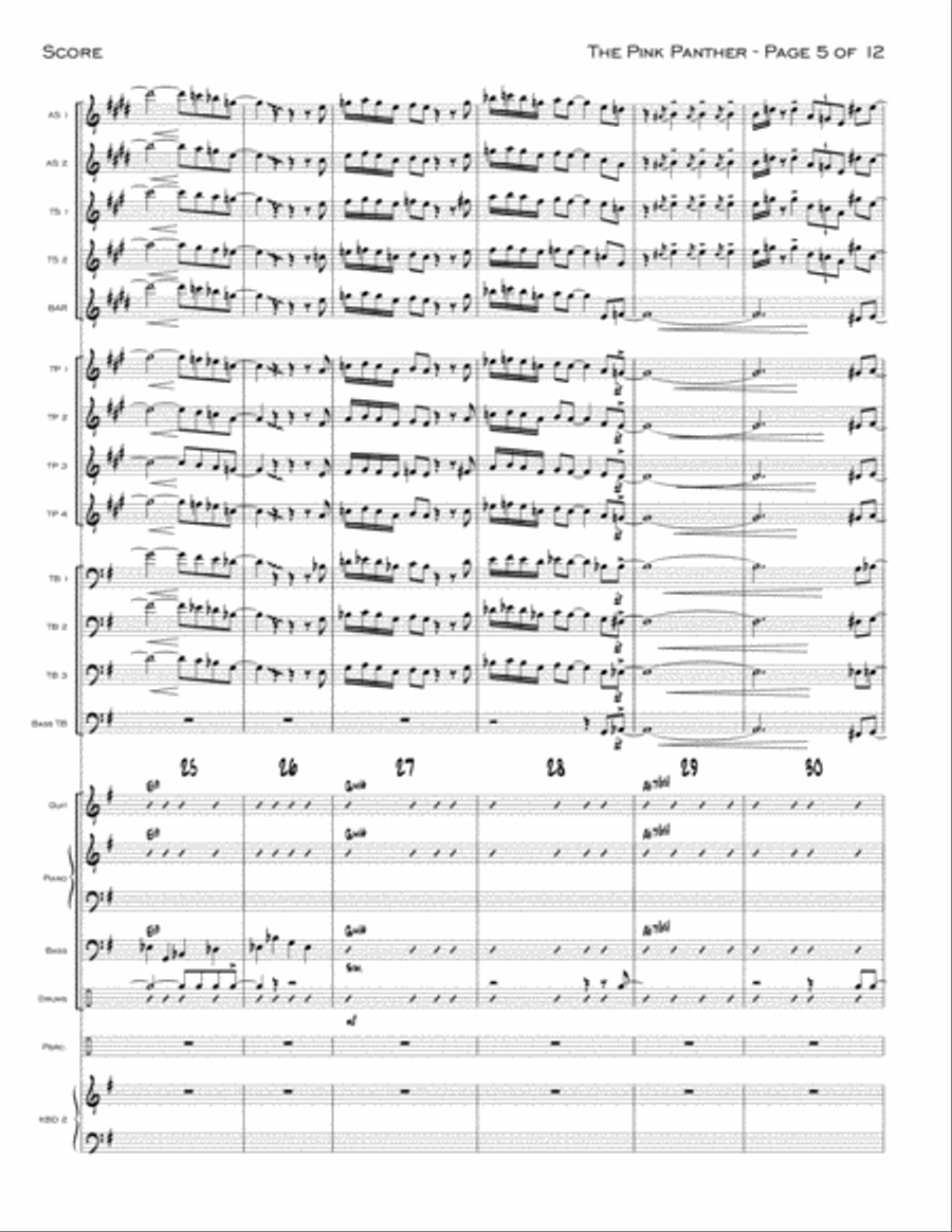 The Pink Panther from THE PINK PANTHER Jazz Ensemble scores gallery preview page 5