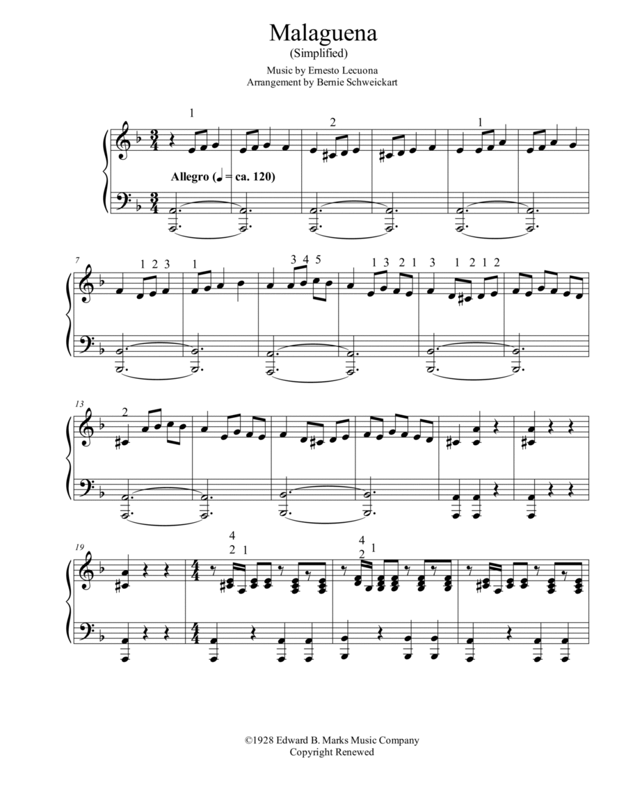 Malaguena piano online