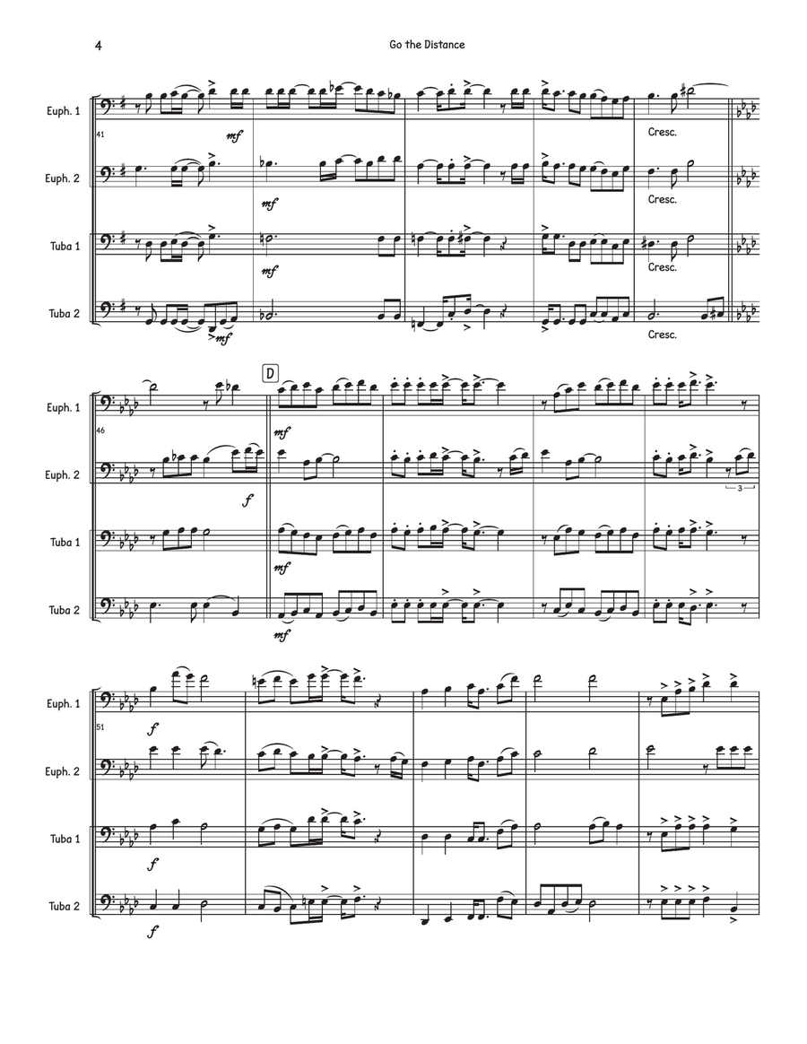 Go The Distance Go The Distance Brass Quartet scores gallery preview page 4