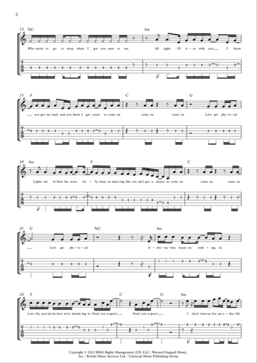 Physical Electric Guitar scores gallery preview page 2