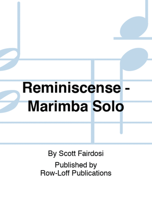Book cover for Reminiscense - Marimba Solo
