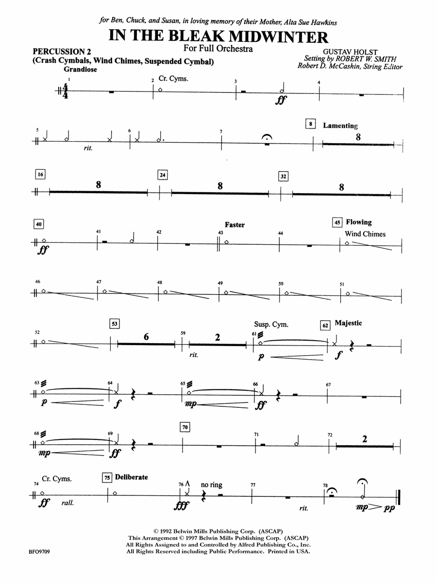 In the Bleak Midwinter: 2nd Percussion