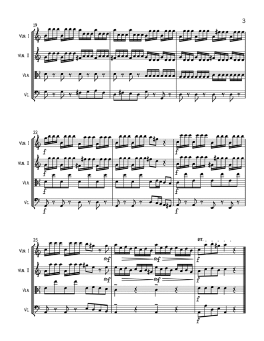 Kramer vs. Kramer Theme - String Quartet String Quartet scores gallery preview page 3