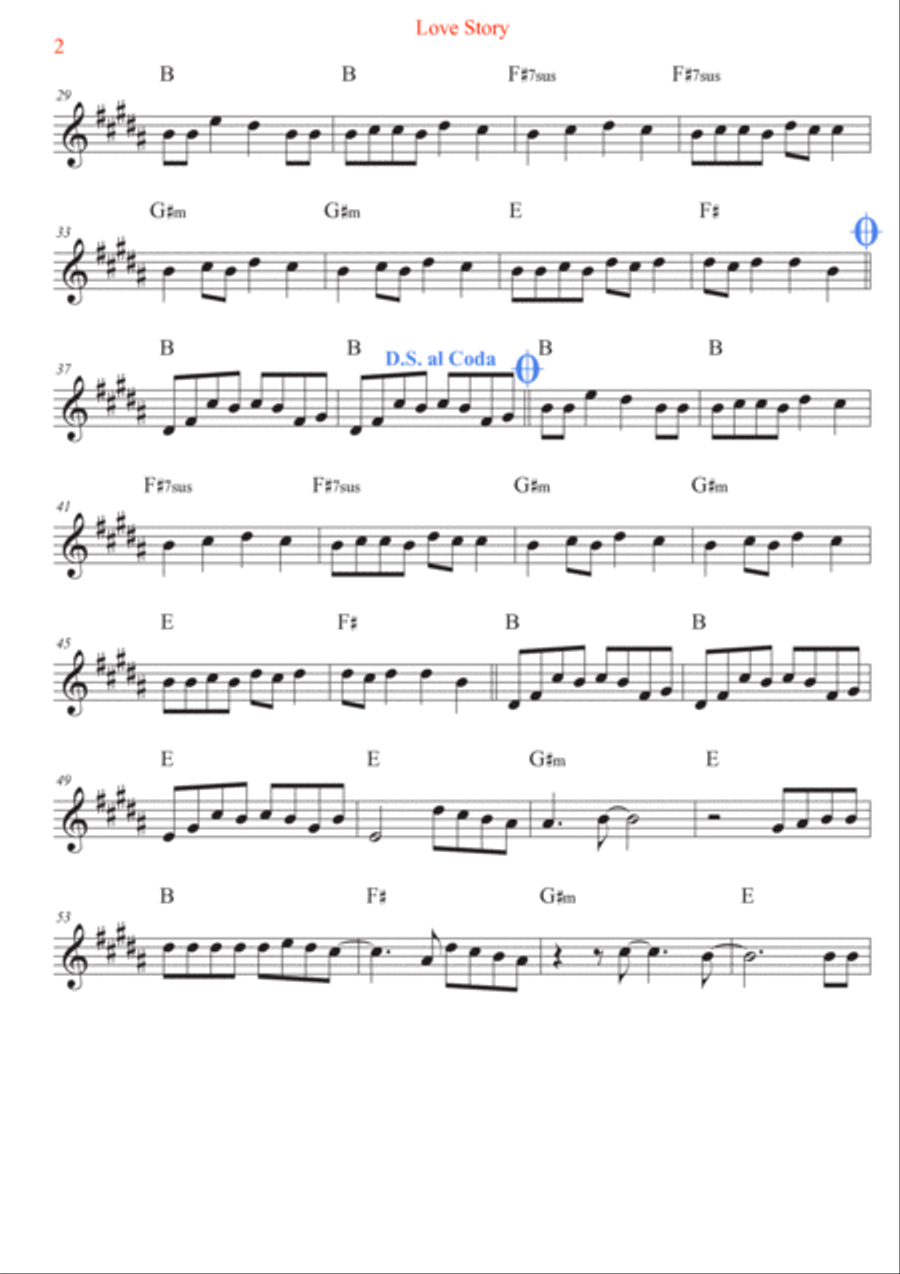 Love Story Love Story Alto Saxophone scores gallery preview page 2