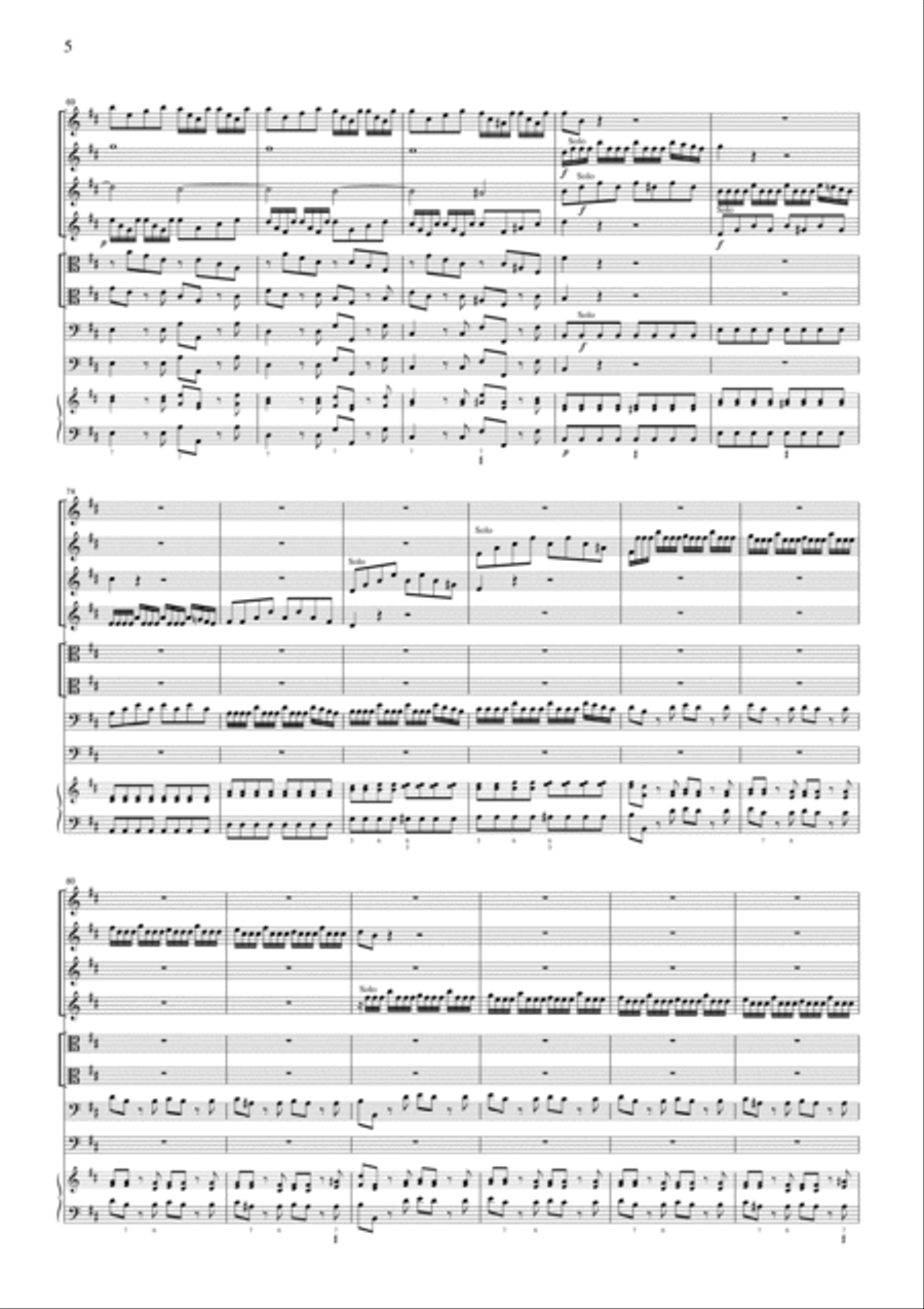 Vivaldi Concerto for 4 Violins Op.3, No.10, for string orchestra, SV005 String Quartet scores gallery preview page 5