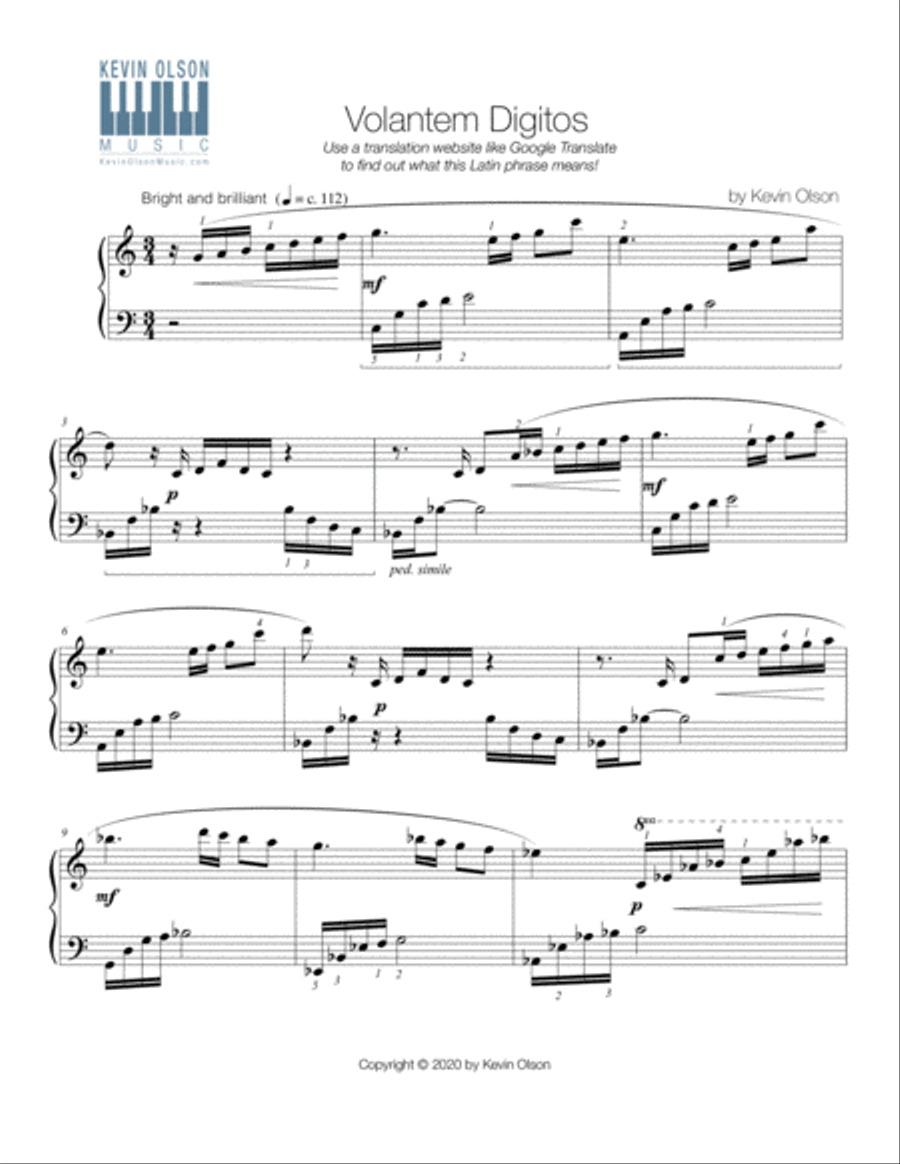Volantem Digitos Piano Solo scores gallery preview page 1