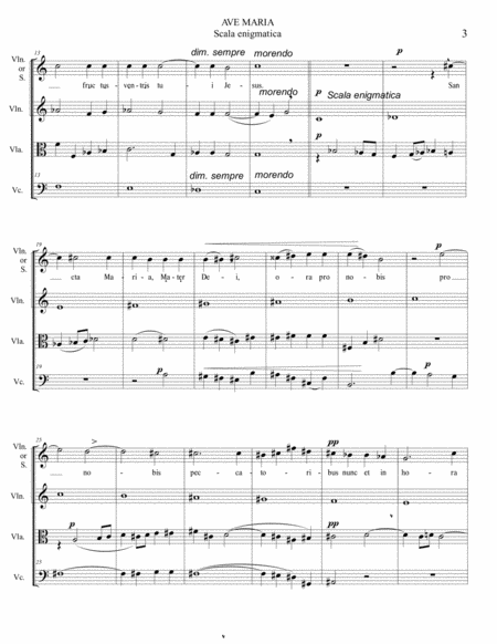 AVE MARIA - Scala enigmatica - G. Verdi - Arr. for Soprano and String Trio, or String Quartet image number null