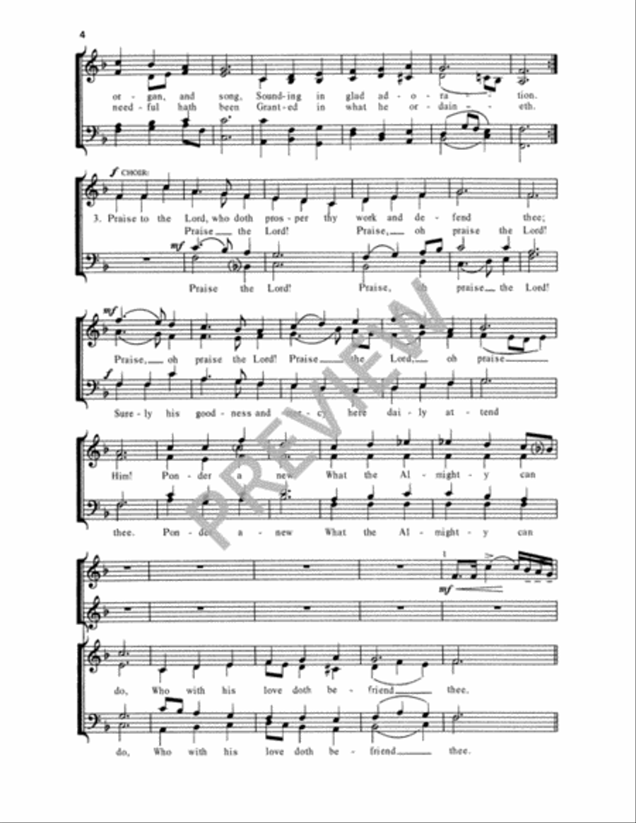 Praise to the Lord 4-Part scores gallery preview page 5