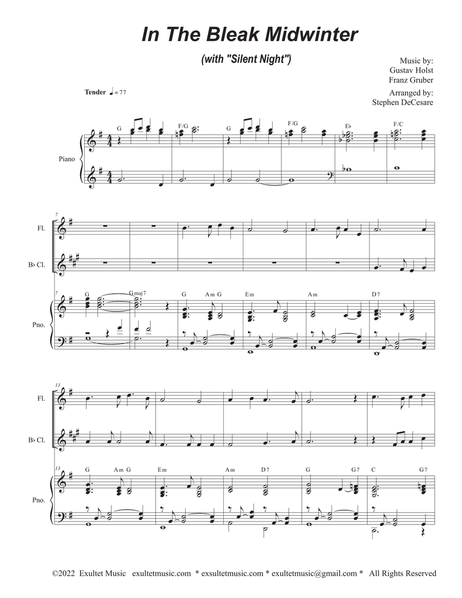 Duets for Flute and Bb-Clarinet for Christmas (Volume 2) Woodwind Duet scores gallery preview page 2