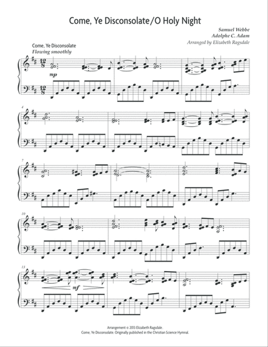 Come, Ye Disconsolate Piano Solo scores gallery preview page 2