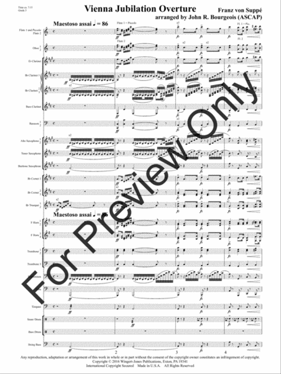 Vienna Jubilation Overture (Score) Concert Band scores gallery preview page 4