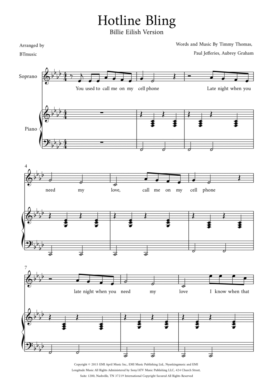 Hotline Bling Voice scores gallery preview page 1