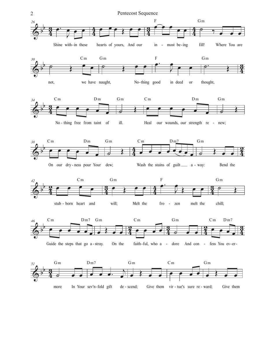 Pentecost Sequence (Vocal solo - High Key) Pentecost Sequence (Vocal solo - High Key) A Cappella scores gallery preview page 2