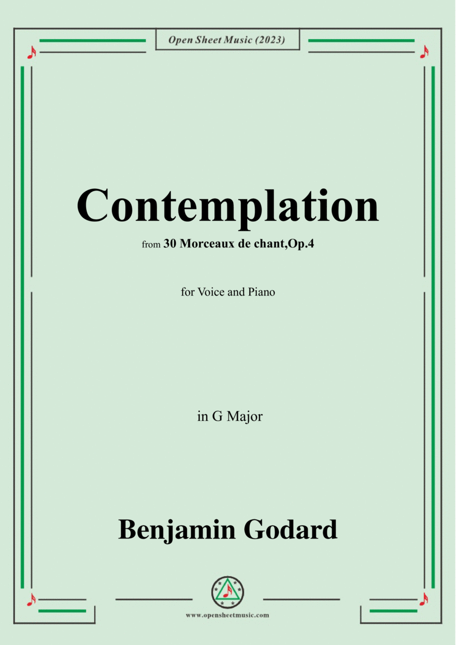 B. Godard-Contemplation,Op.4 No.28,in G Major Voice scores gallery preview page 1