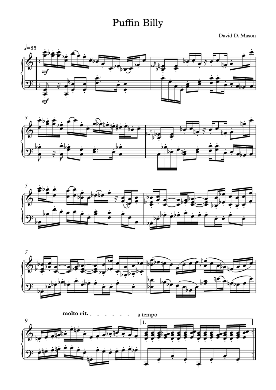 Puffin Billy Puffin Billy Piano Solo scores gallery preview page 2