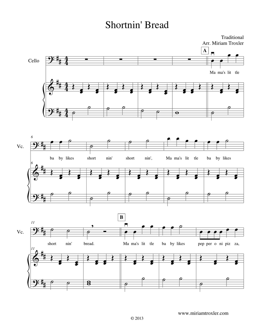 Shortnin' Bread Piano scores gallery preview page 2