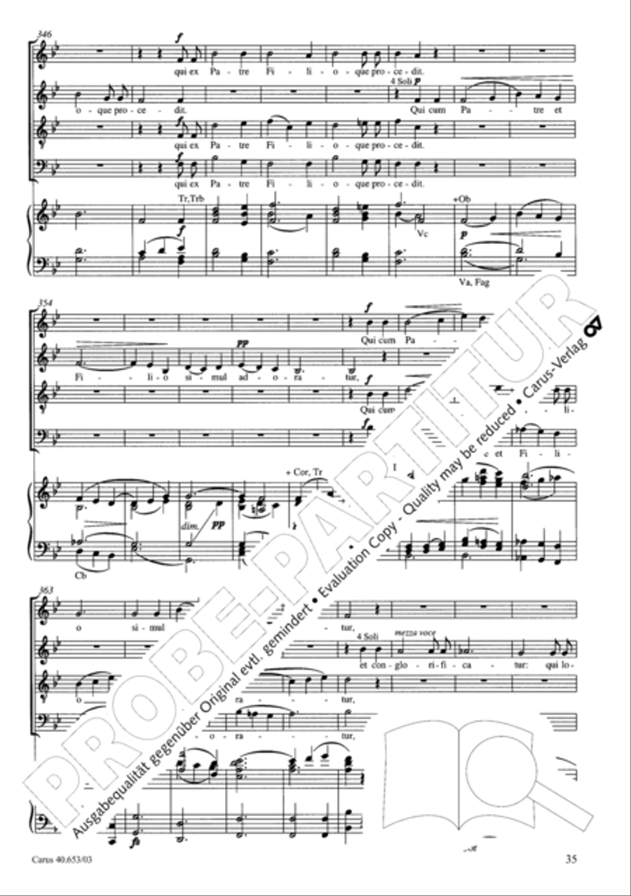 Mass in D Major (Missa in D) 4-Part scores gallery preview page 36