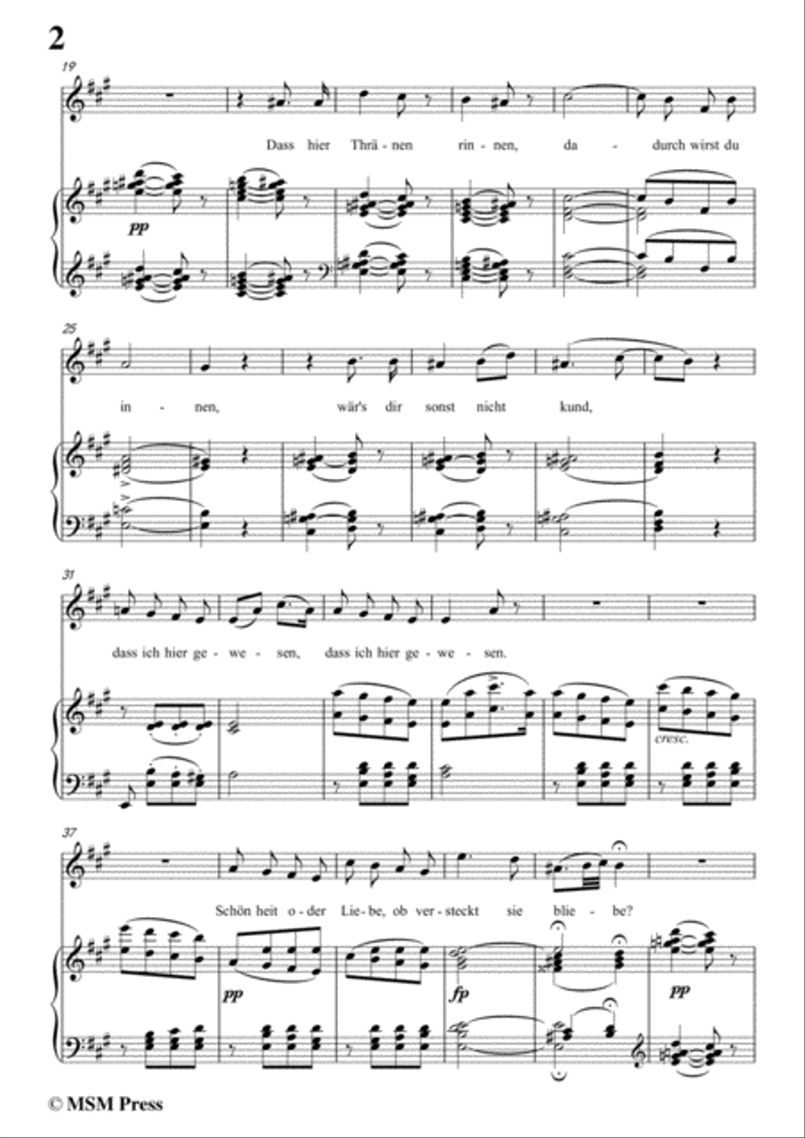 Schubert-Dass sei hier gewesen,in A Major,Op.59,No.2,for Voice and Piano Voice Solo scores gallery preview page 4