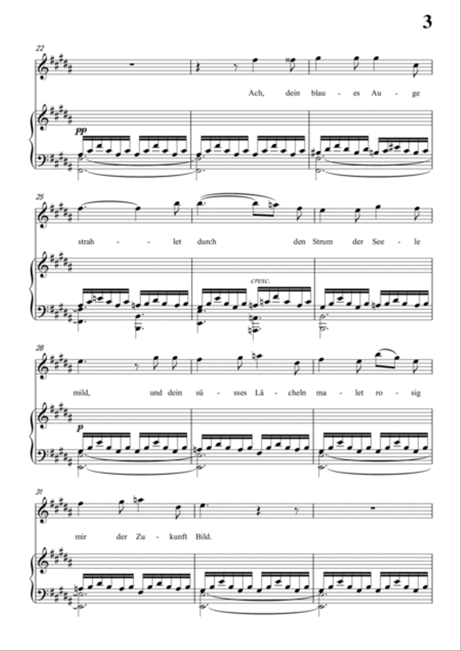 Schubert-Als ich sie errothen sah in B for Vocal and Piano Voice scores gallery preview page 4