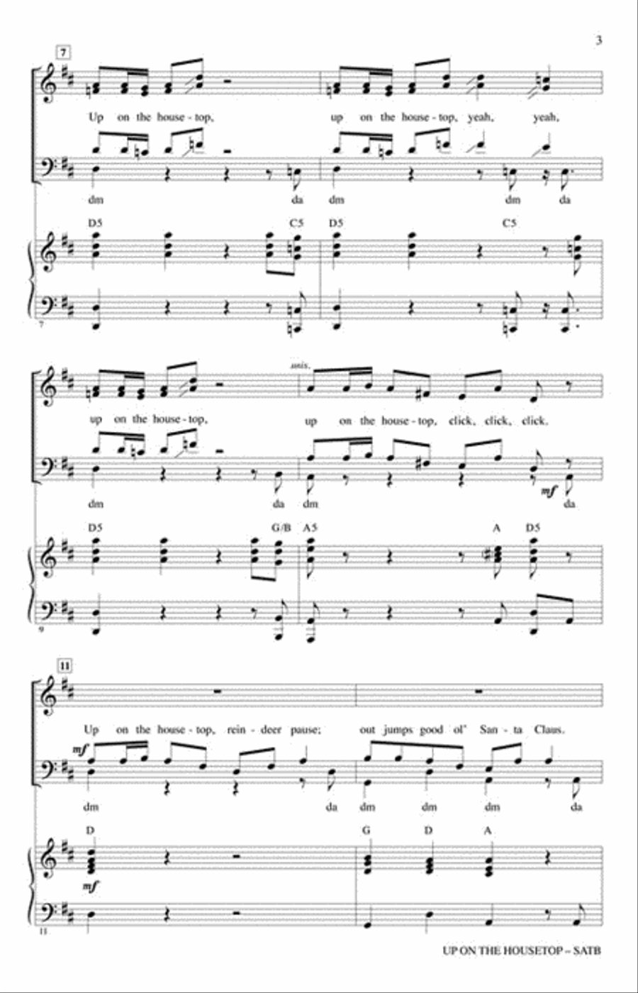 Up on the Housetop Up on the Housetop Vocal Jazz Ensemble scores gallery preview page 3