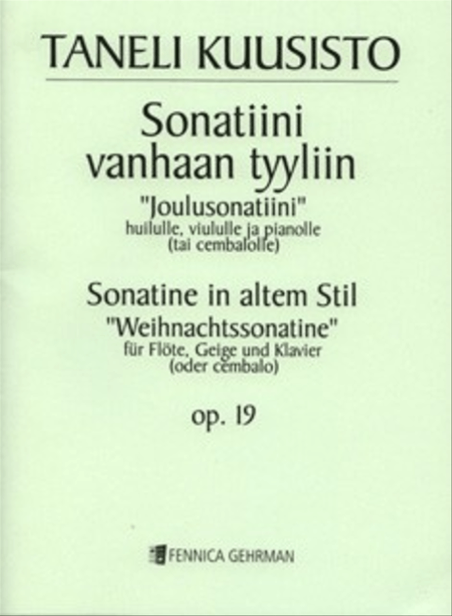 Sonatiini vanhaan tyyliin op 19 Flute scores gallery preview page 1