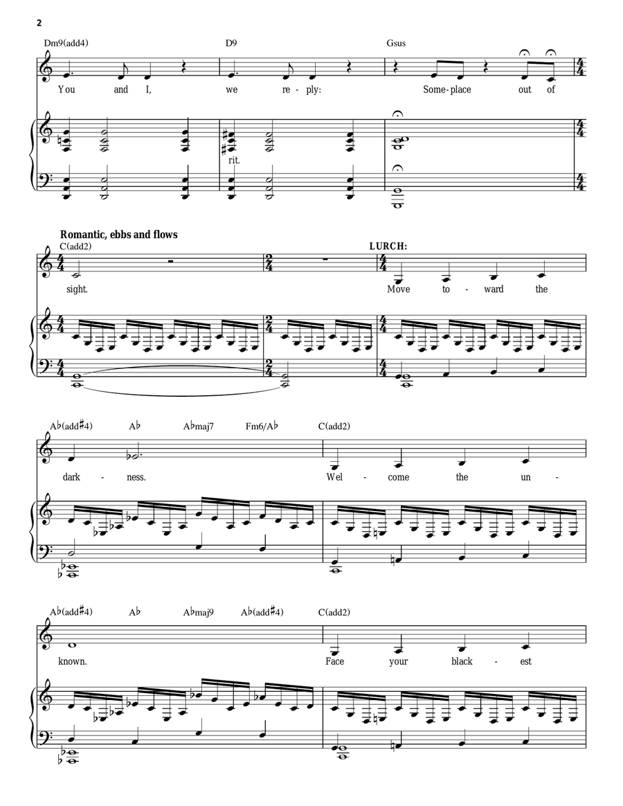 Move Toward The Darkness Piano, Vocal, Guitar scores gallery preview page 2