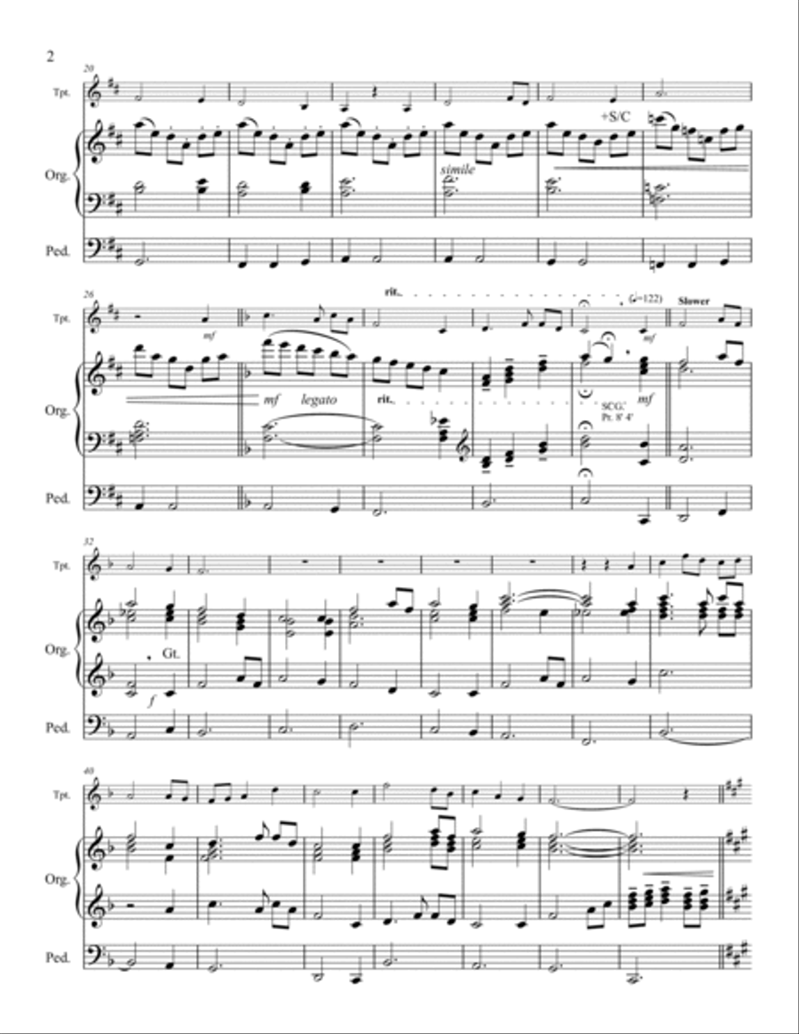 Amazing Grace – Trumpet and Organ Trumpet Duet scores gallery preview page 3
