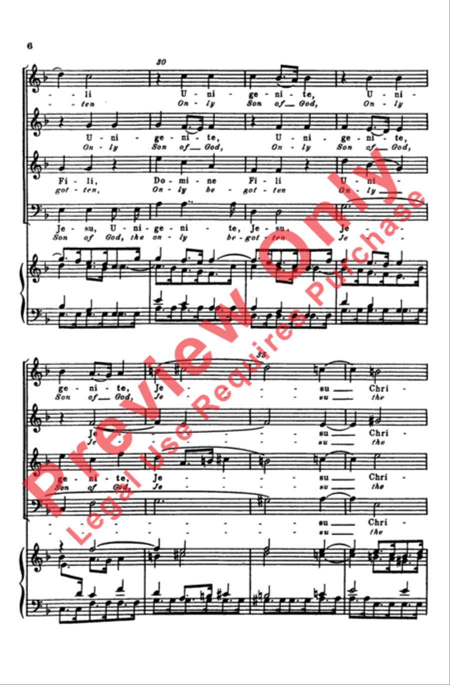 Domine Fili Unigenite (Only Begotten Son of God) 4-Part scores gallery preview page 6