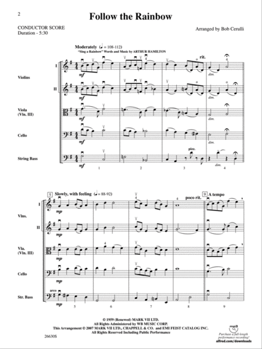 Follow the Rainbow String Orchestra scores gallery preview page 2