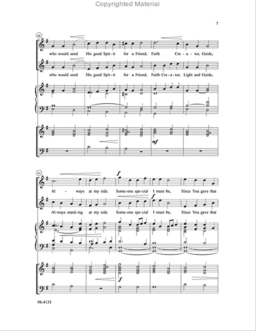 Someone Special (Burkhardt) Unison Choir scores gallery preview page 6