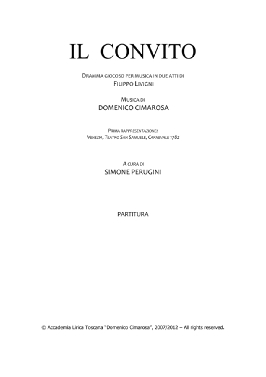 Il Convito [Full Score]