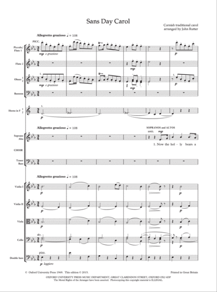 Sans Day Carol 4-Part scores gallery preview page 2