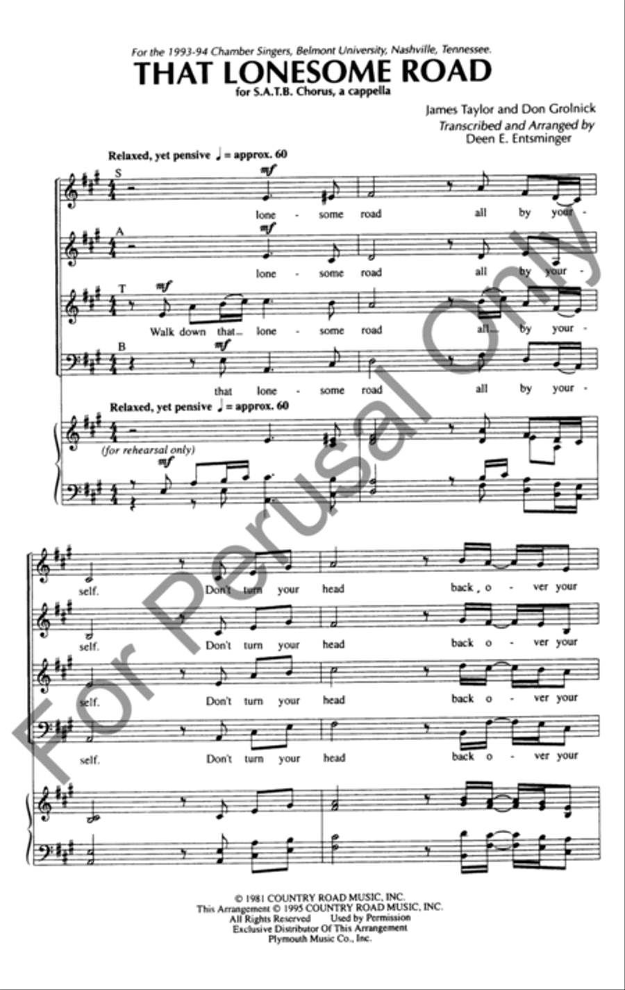That Lonesome Road 4-Part scores gallery preview page 2