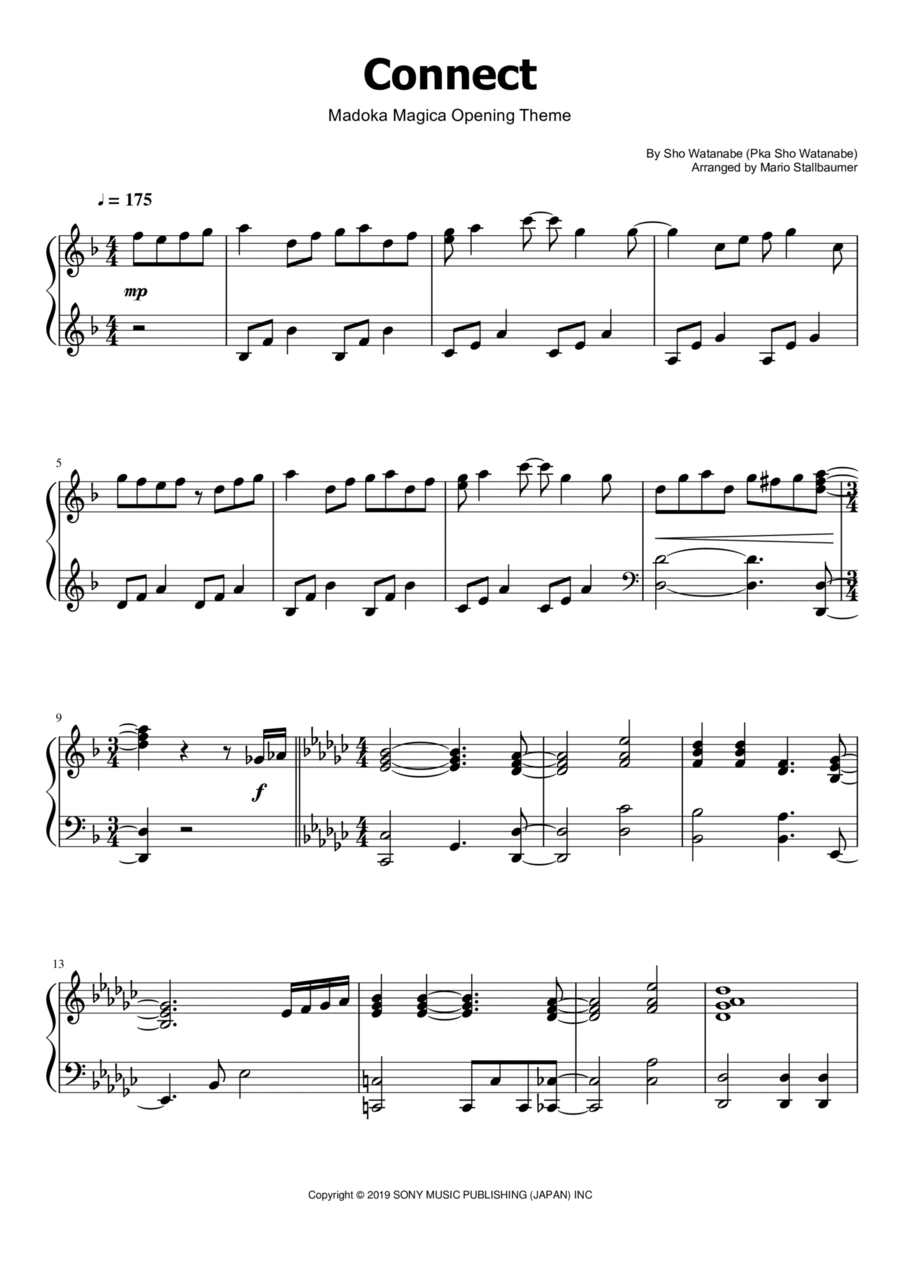Connect Piano Solo scores gallery preview page 1
