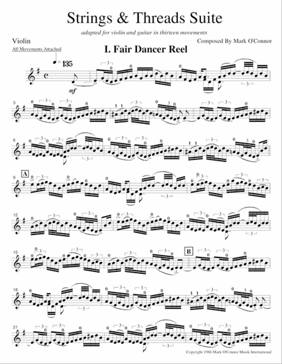Strings & Threads Suite (violin part - adapted for violin and guitar) String Duet scores gallery preview page 4