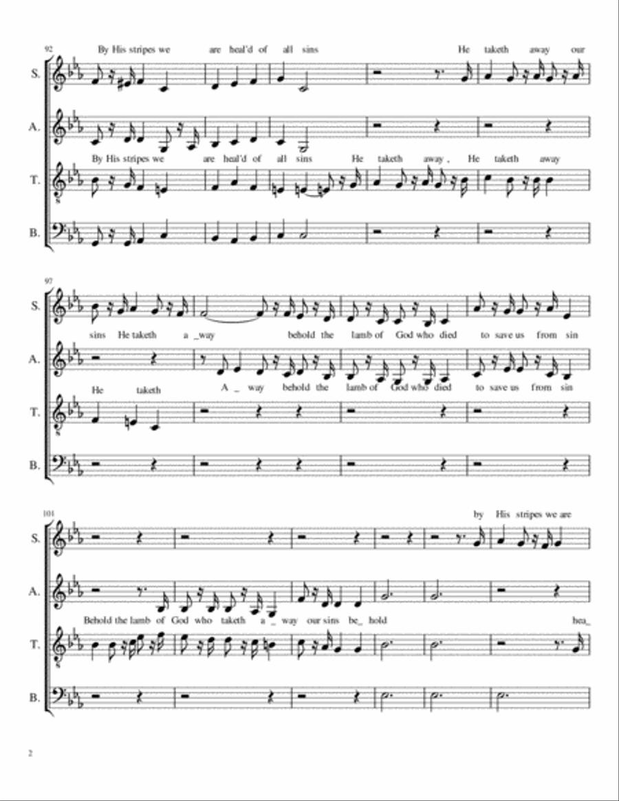 By His Stripes We Are Heal'd 4-Part scores gallery preview page 2