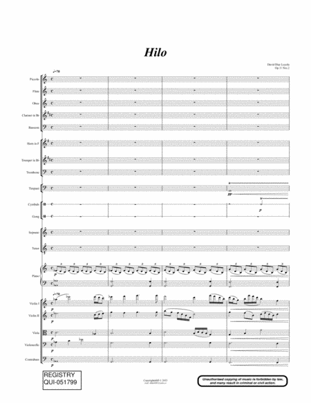 Hilo Op.11 Nro.2 for Soprano, Tenor & Orchestra
