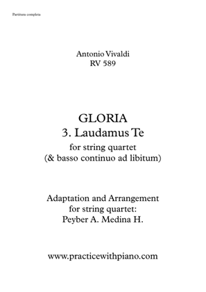 Vivaldi - RV 589, GLORIA - 3. Laudamus Te, for string quartet