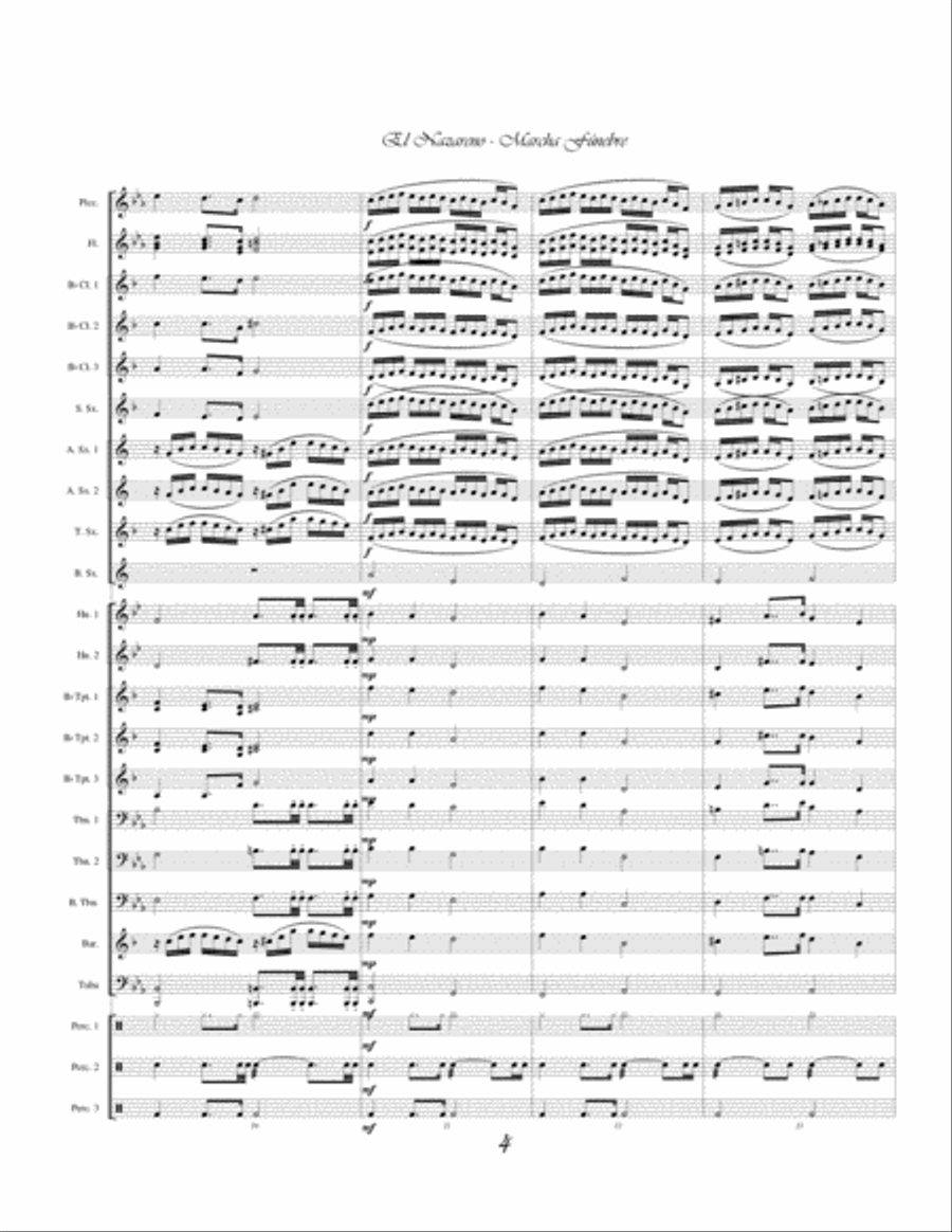El Nazareno - Marcha Fúnebre / The Nazarene - Funeral March Concert Band scores gallery preview page 4