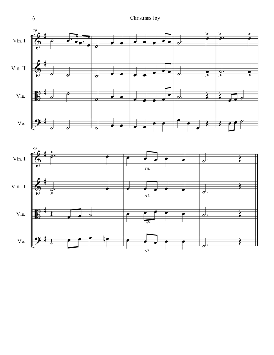 Christmas Joy Christmas Joy String Quartet scores gallery preview page 6