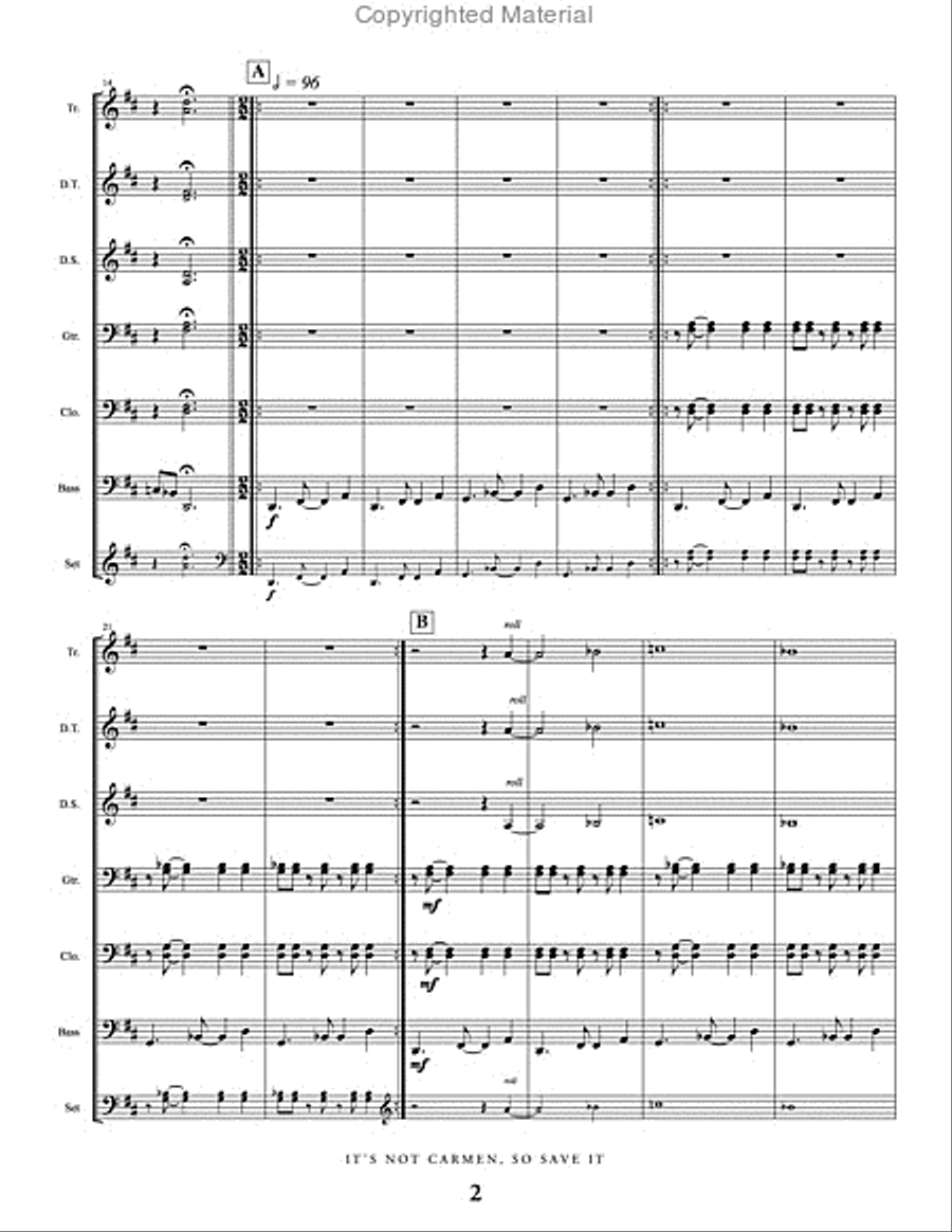 It's Not Carmen, So Save It Steel Drum Band scores gallery preview page 3