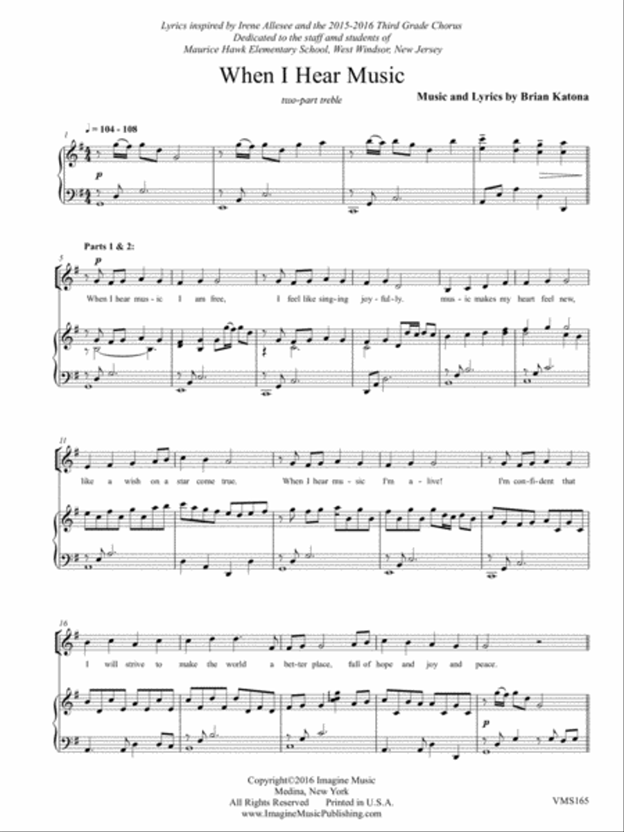 When I Hear Music When I Hear Music 2-Part scores gallery preview page 4