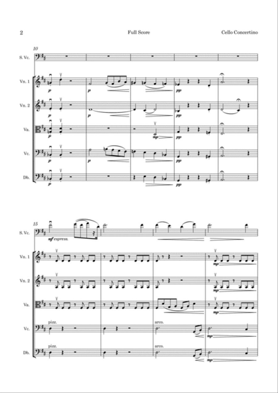 Nölck Cello Concertino Op 131 No 2 for Cello and String Orchestra String Orchestra scores gallery preview page 3