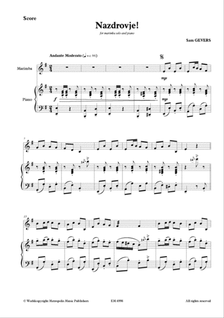 10 Pieces for Marimba (2 mallets) Piano Accompaniment scores gallery preview page 4