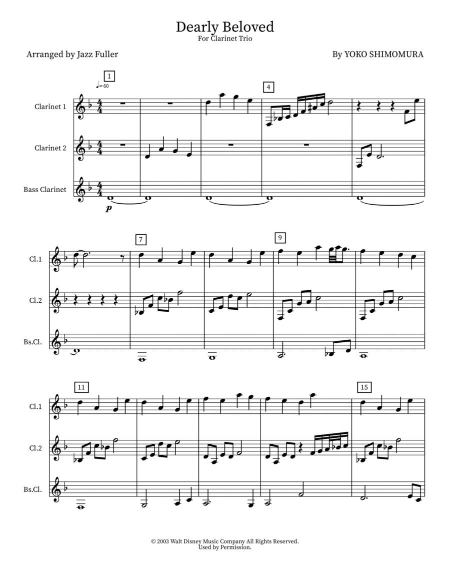 Dearly Beloved Small Ensemble scores gallery preview page 1