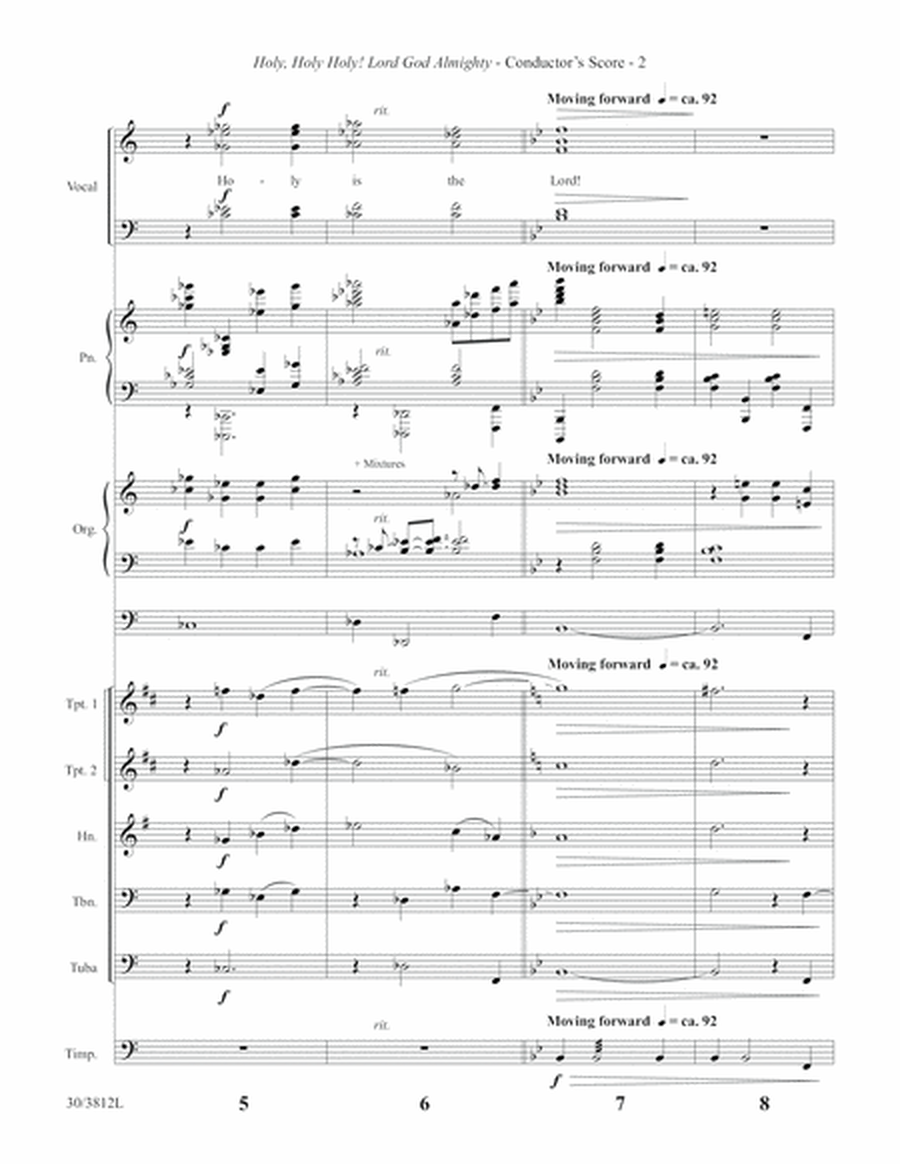Holy, Holy, Holy! Lord God Almighty - Downloadable Brass and Timpani Score/Part